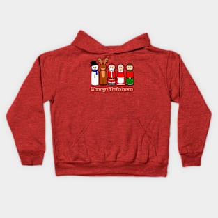 Christmas Wooden Peg Doll T-Shirt Kids Hoodie